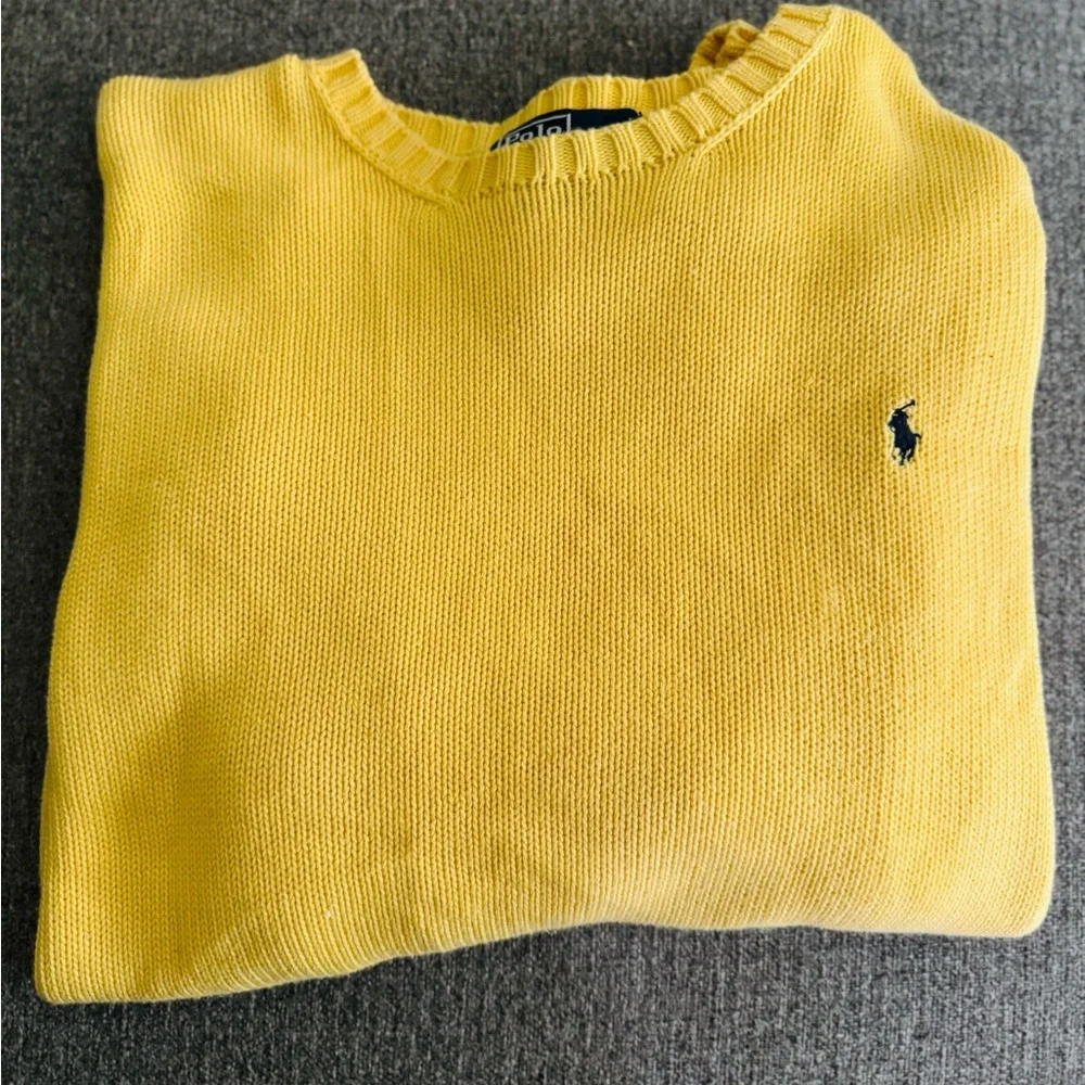 Polo by Ralph Lauren Men's Bright Yellow Crewneck Sweater - Picture 1 of 2